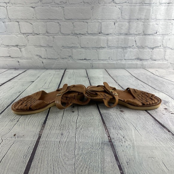 Rapallo Genuine Leather Slingback Brown Woven 528-22526-528-9500 Sandals Size 5M - Picture 9 of 10